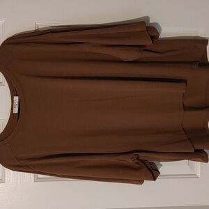 Zenana Outfitters 3/4 Sleeve Hi-low. Top Women's 3X Cocoa Relaxed Fit Stretch